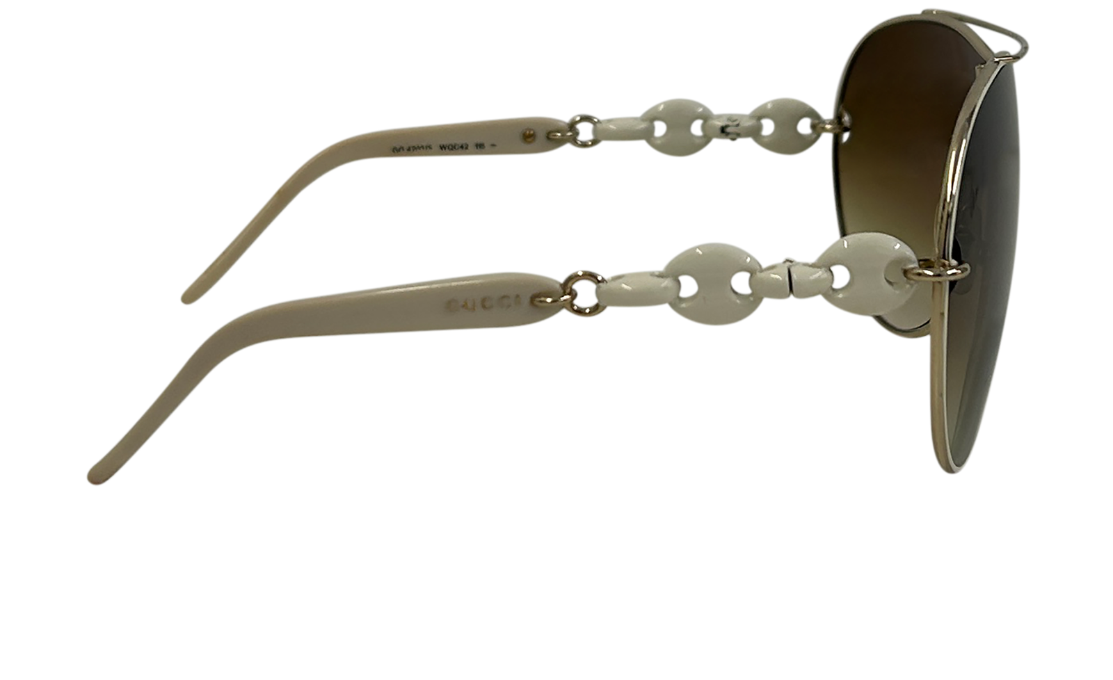 Gucci Gafas Vintage, 70&euro;, Accesorios, Blanco/Marrón, Plástico - Acrílico, Vista lateral